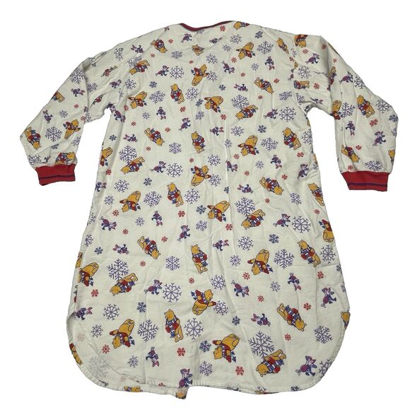 VTG 1998 Winnie the Pooh Nightshirt Winter Long Sleeve Pooh & Piglet Sz. Medium - Picture 2 of 13
